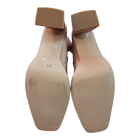 (NWOB) STEVE MADDEN "FELICITY" ANKLE ZIP BOOT SZ 10 (4.5" HEEL) NUDE/BLUSH - Picture 3 of 3